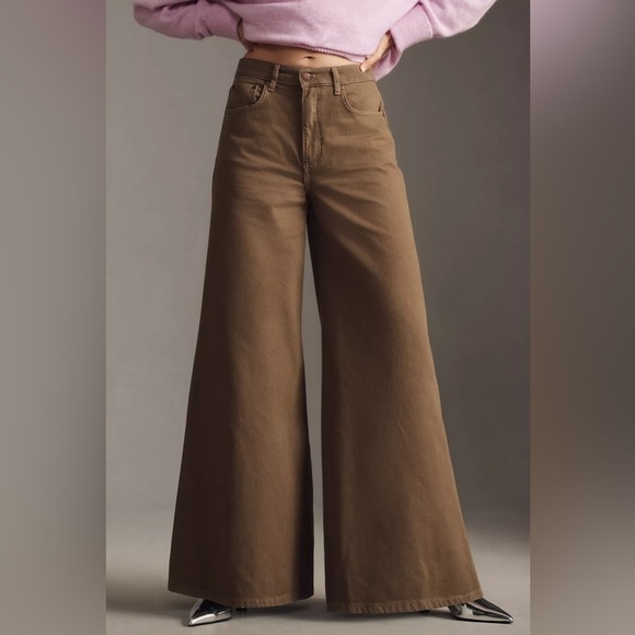 NWT! Anthropologie Pilcro Moss High-Rise Wide-Leg Puddle Jeans - Multiple ⚽️ - Picture 2 of 9